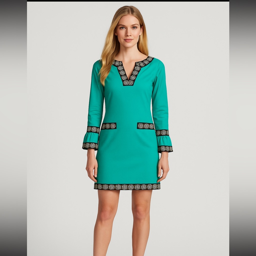 Kelly GreenS hift Dress Almatrichi Made in Spain Size 44(Large)
